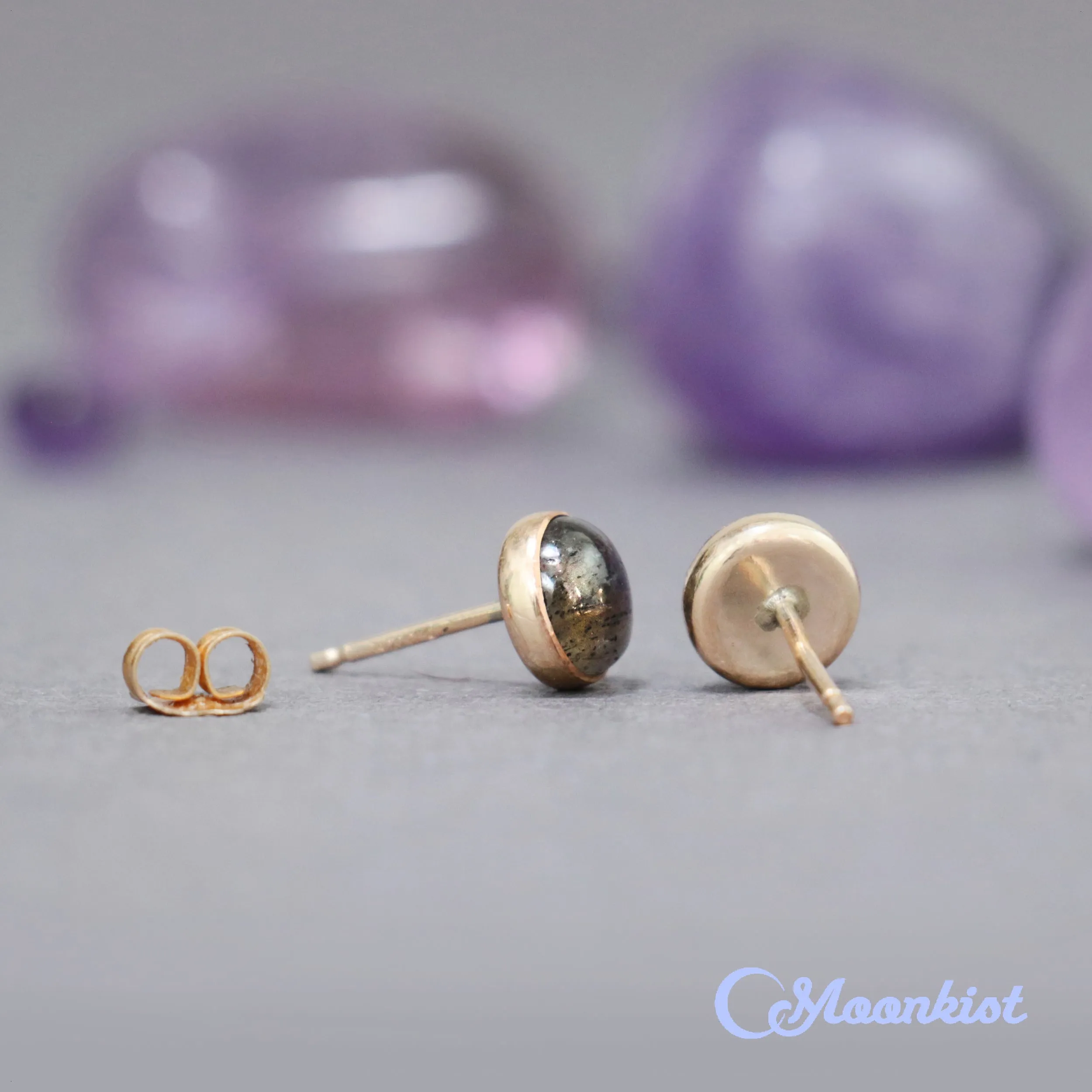 14K Gold Filled Labradorite Small Stud Earrings  | Moonkist Designs