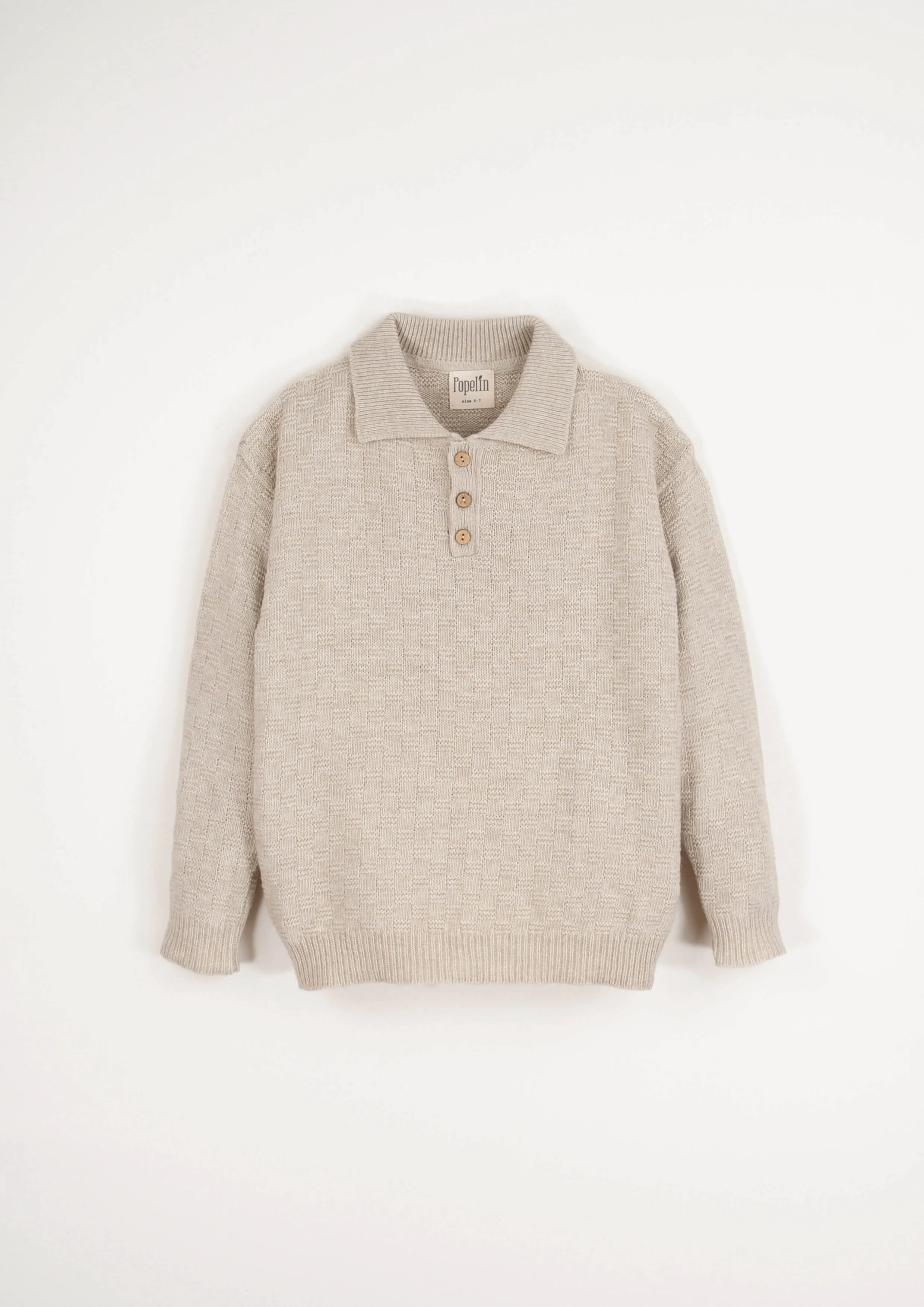 23.1-BEIGE TEXURED JERSEY W/COLLAR