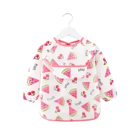 Baby Long Sleeve Apron Smock Bib in Watermelon