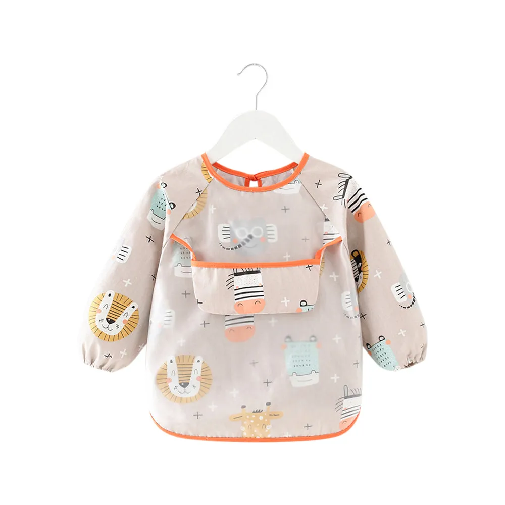 Baby Long Sleeve Apron Smock Bib Woodland Creatures