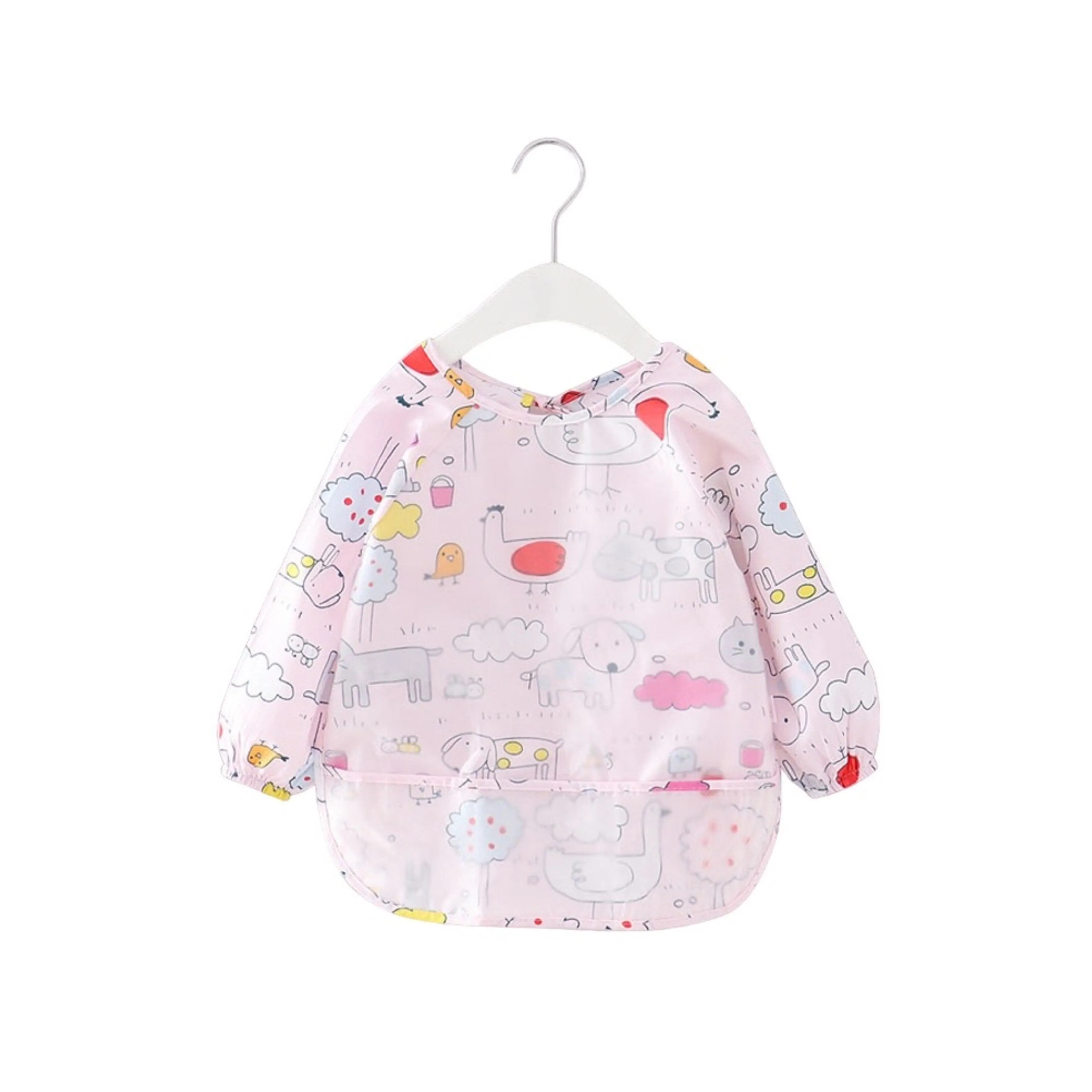 Baby Long Sleeve Apron Smock Bib Woodland Creatures