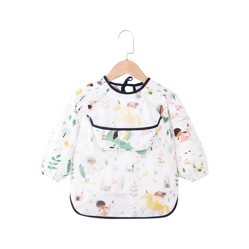 Baby Long Sleeve Apron Smock Bib Woodland Creatures