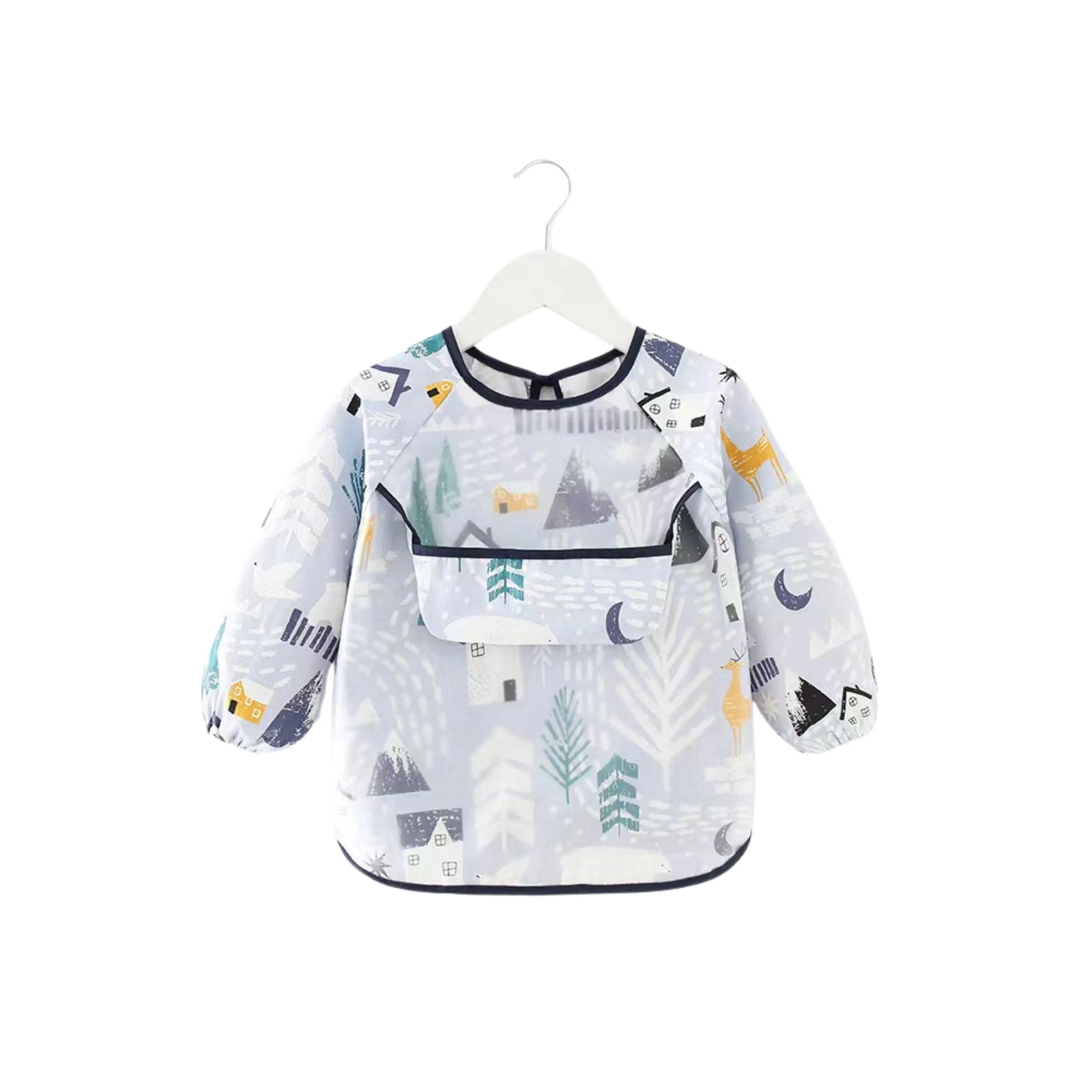 Baby Long Sleeve Apron Smock Bib Woodland Creatures