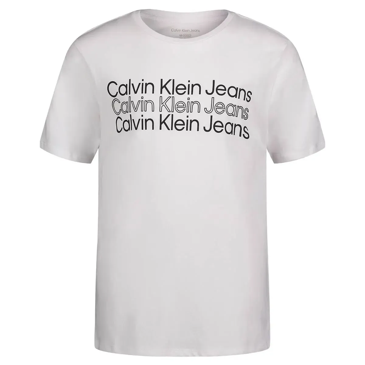 Calvin Klein Boy's Center Stacked Short Sleeve Tee