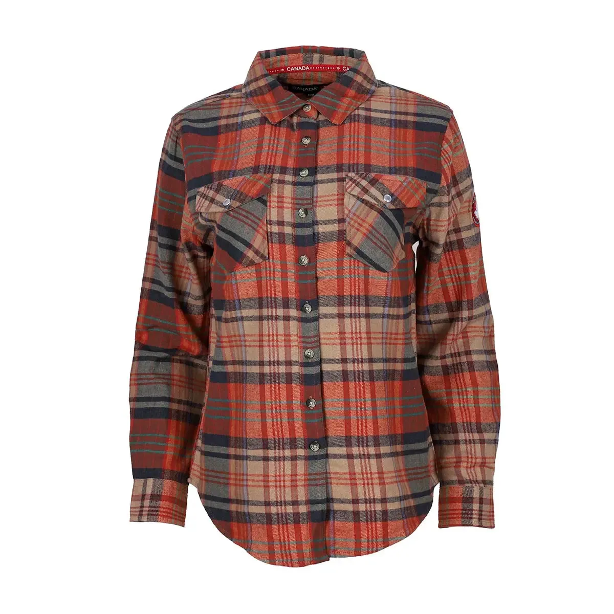 Canada Weather Gear Women's Vintage Plaid Double Pocket Shirt