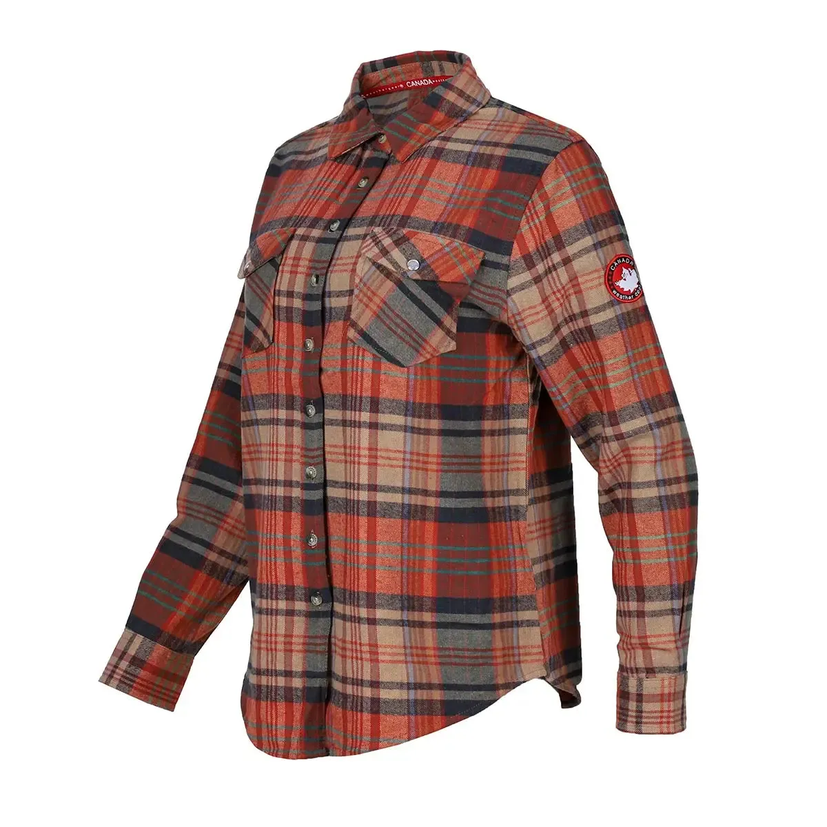 Canada Weather Gear Women's Vintage Plaid Double Pocket Shirt