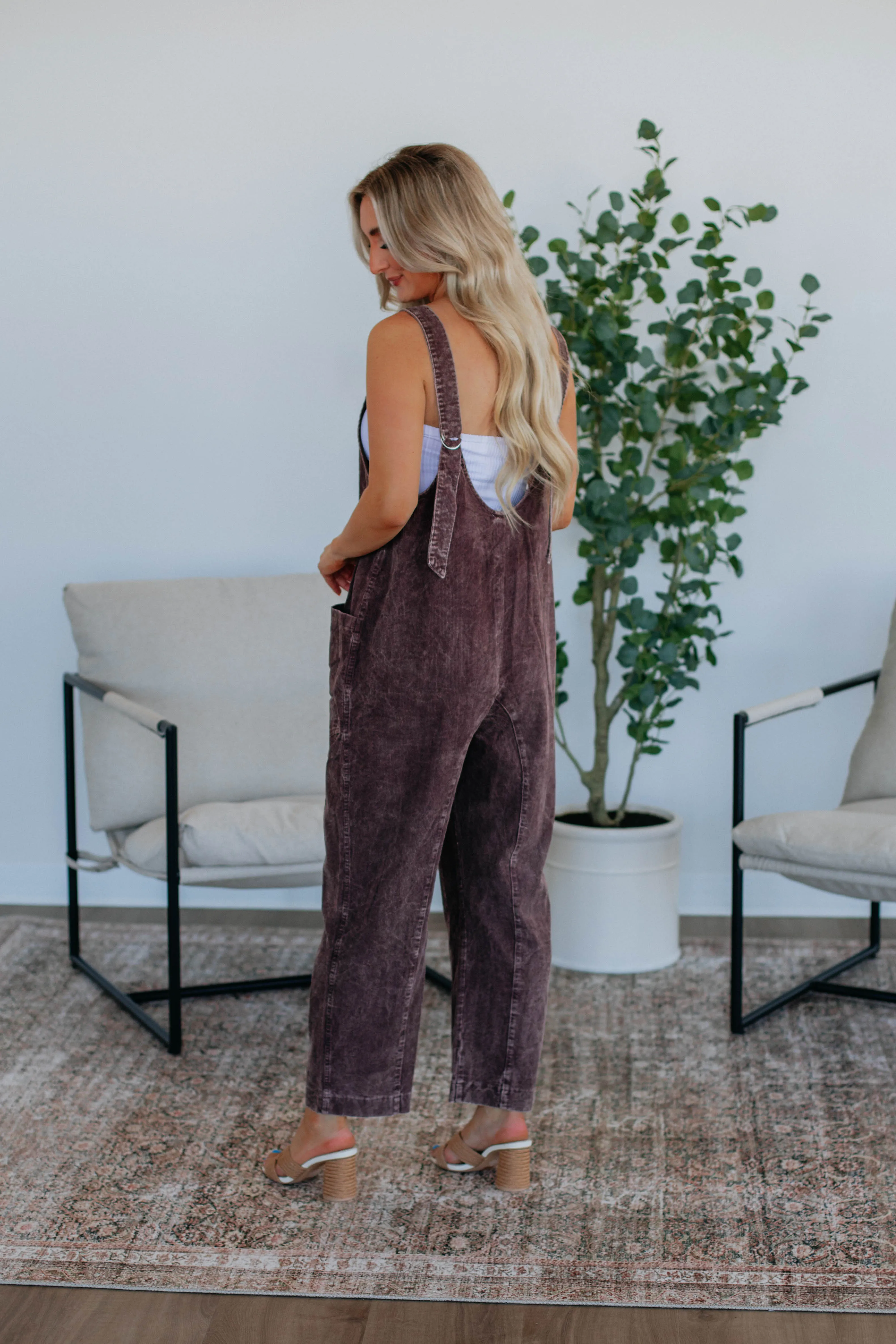 Coleman Corduroy Overalls - Plum