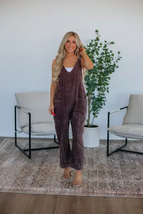 Coleman Corduroy Overalls - Plum