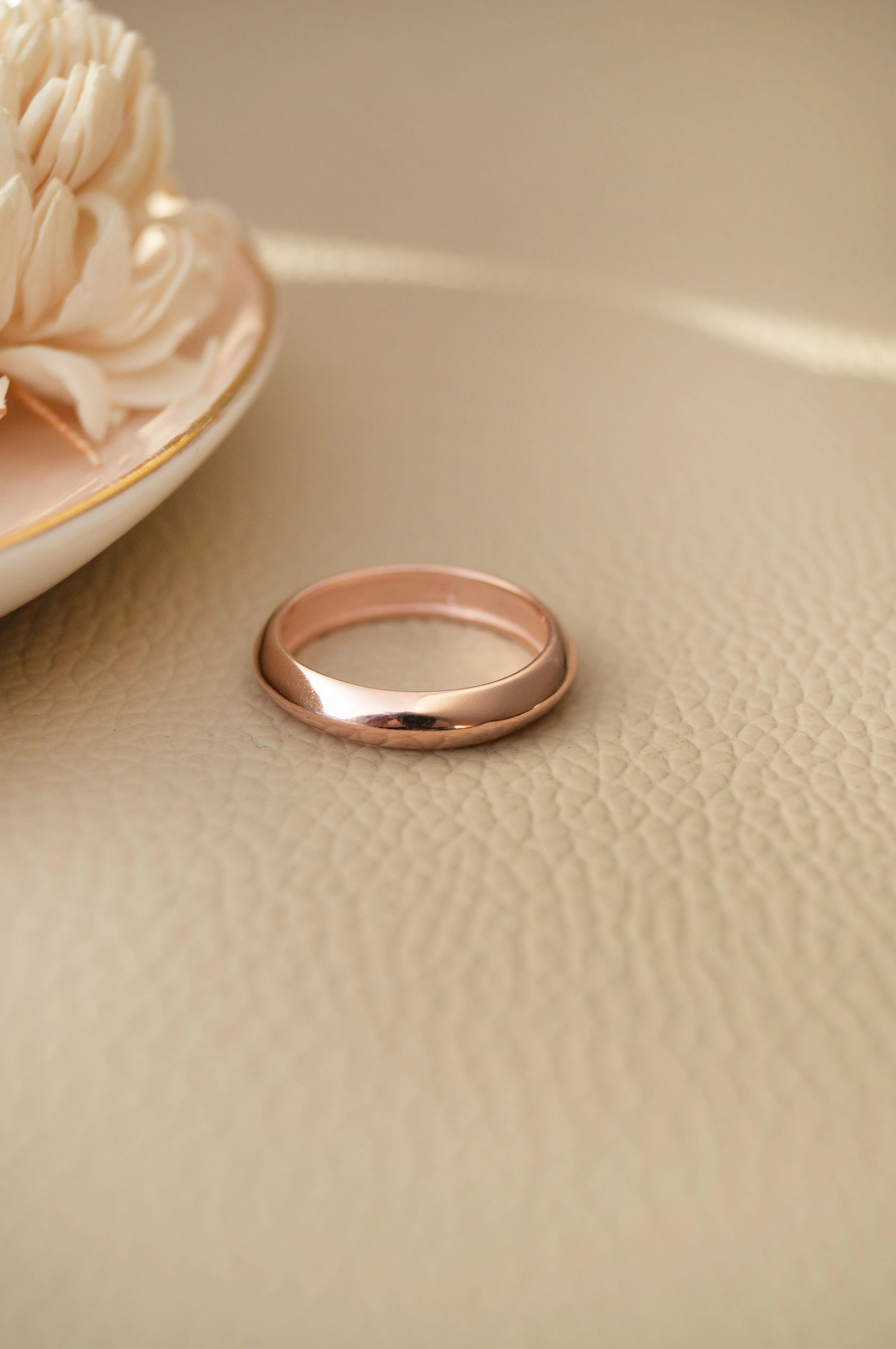 Cutting Edge Rose Gold Plated Sterling Silver Band Ring