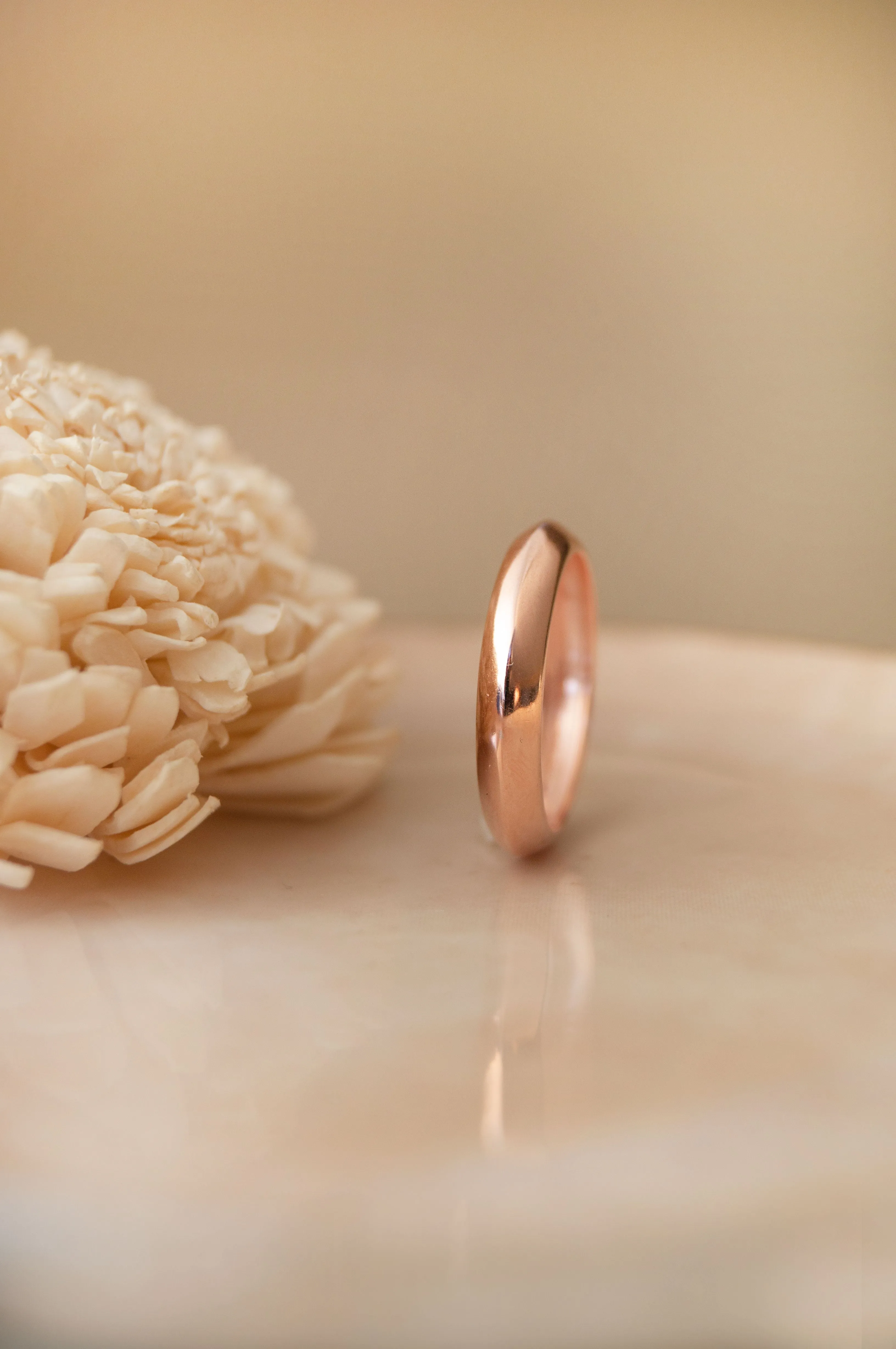 Cutting Edge Rose Gold Plated Sterling Silver Band Ring