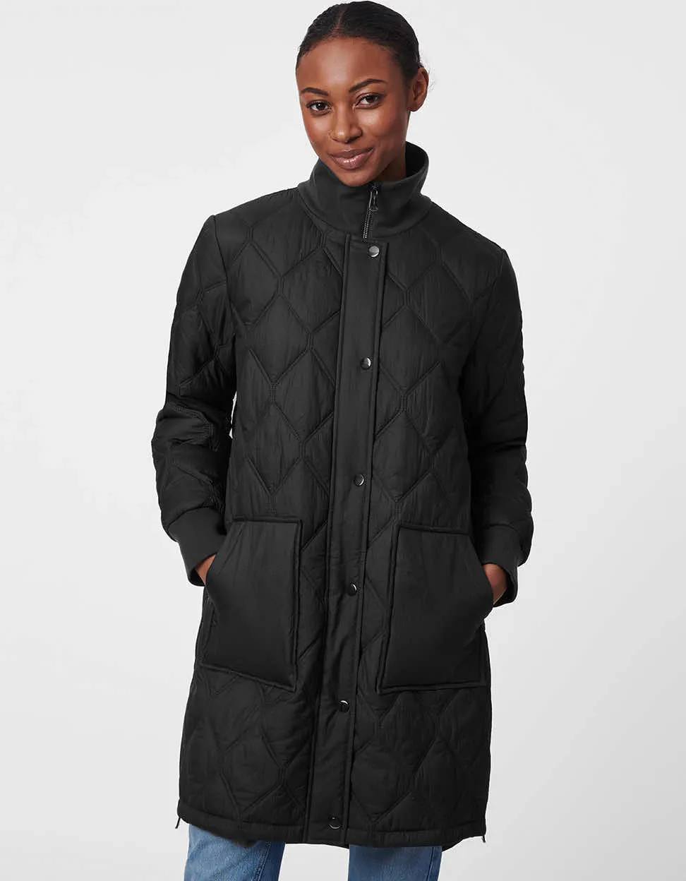 Diamond Stitch Quilted Puffer Jacket