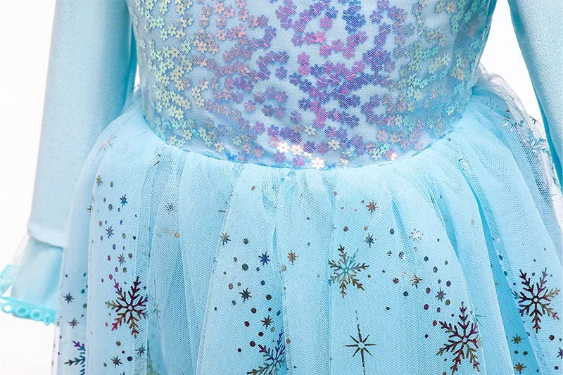 Frozen Elsa Inspired Princess Girls Cosplay Costume