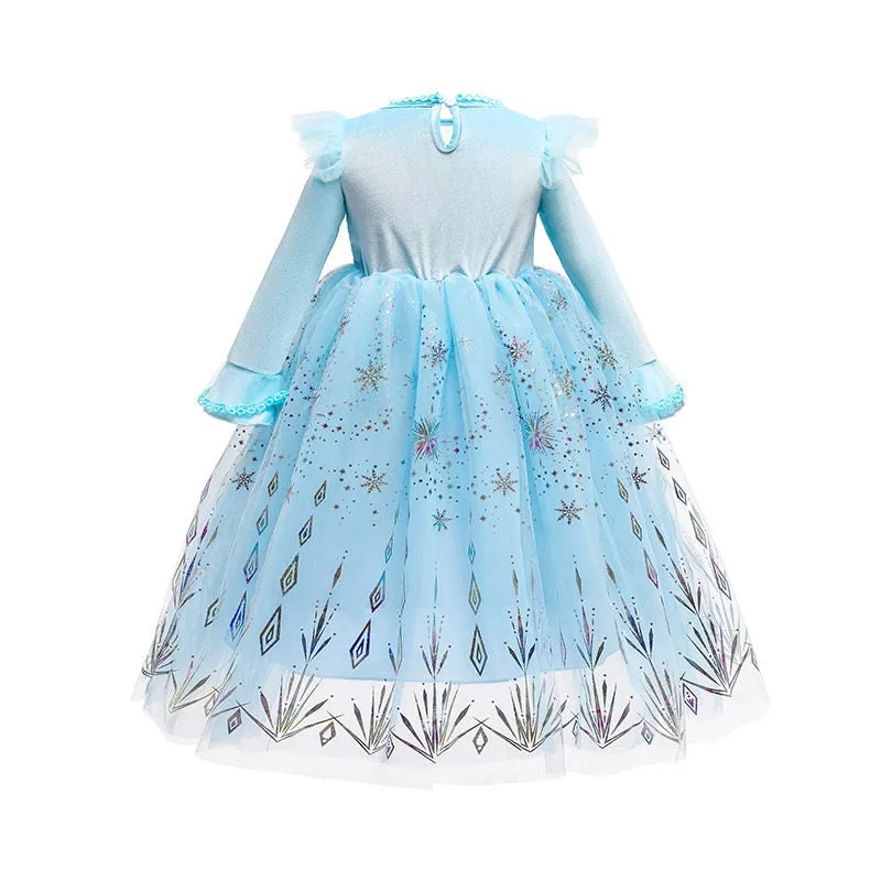 Frozen Elsa Inspired Princess Girls Cosplay Costume