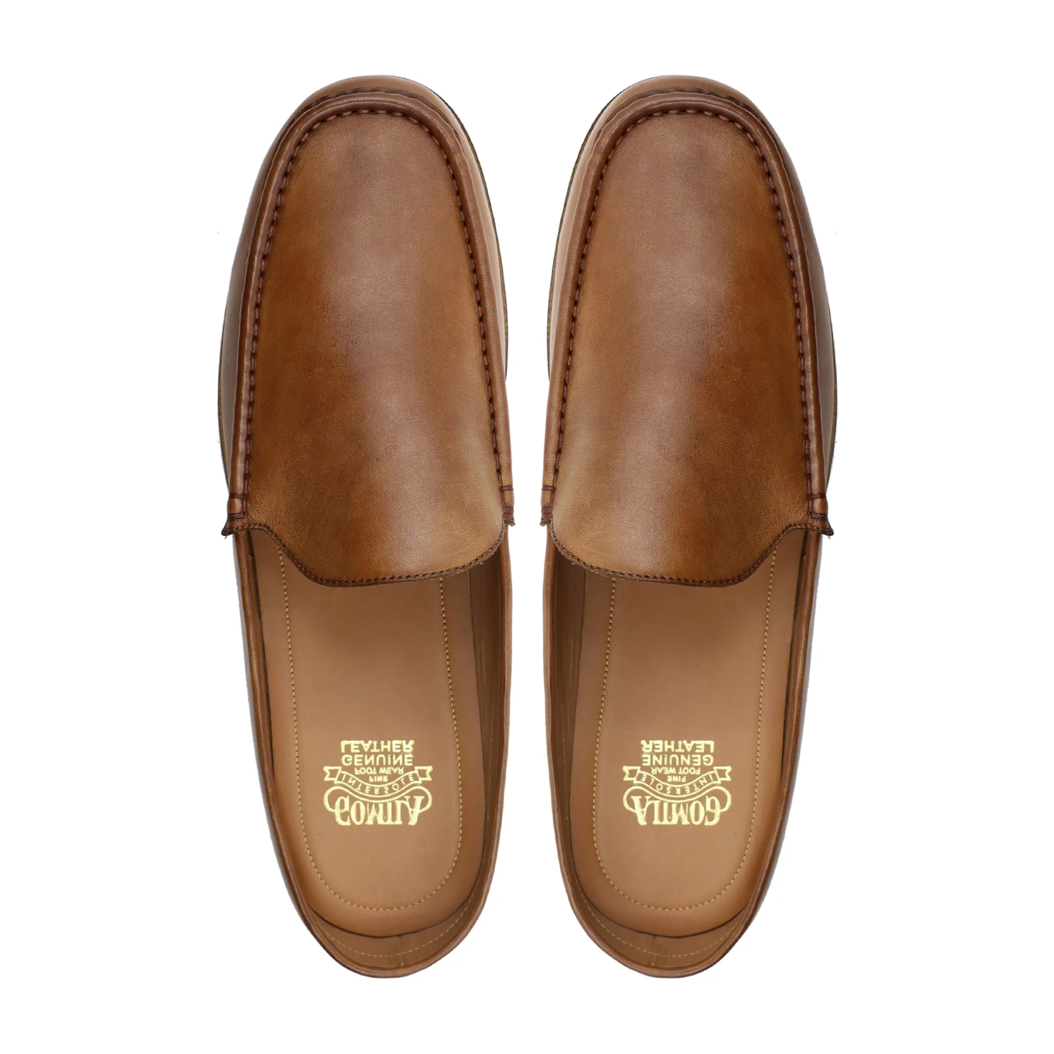 Lebanon - Men's Light Brown Calf Leather Slipper