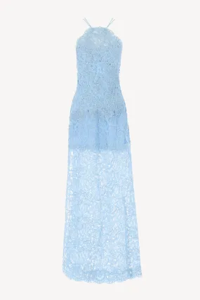 Neckholder-Kleid Lace in Blau