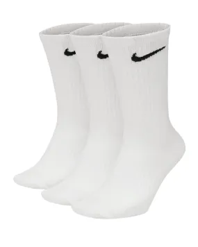 Nike breathable sports socks Everyday SX7676-100 pack of 3 white pairs