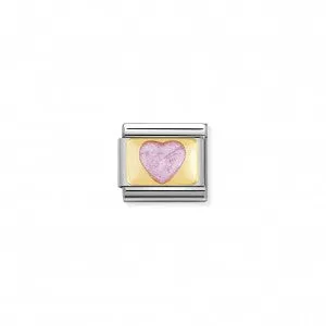 Nomination LINK COMPOSABLE CUORE CON GLITTER ROSA 030253/18