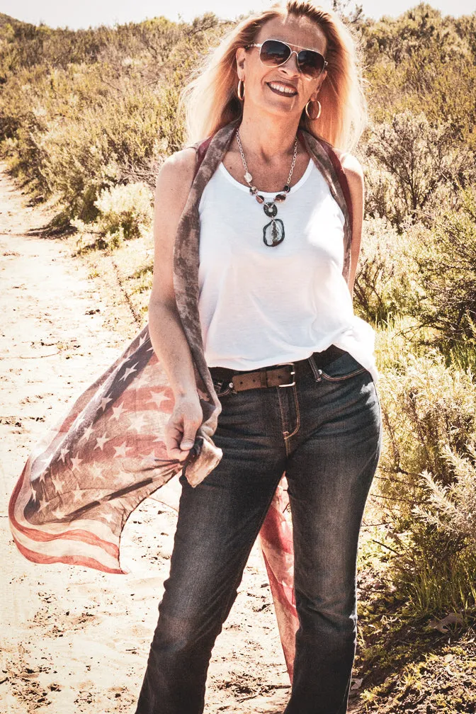 "Whiskey Bent" Vintage American Flag Vest