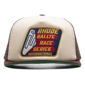 Race Series Washed Trucker Hat - Brown