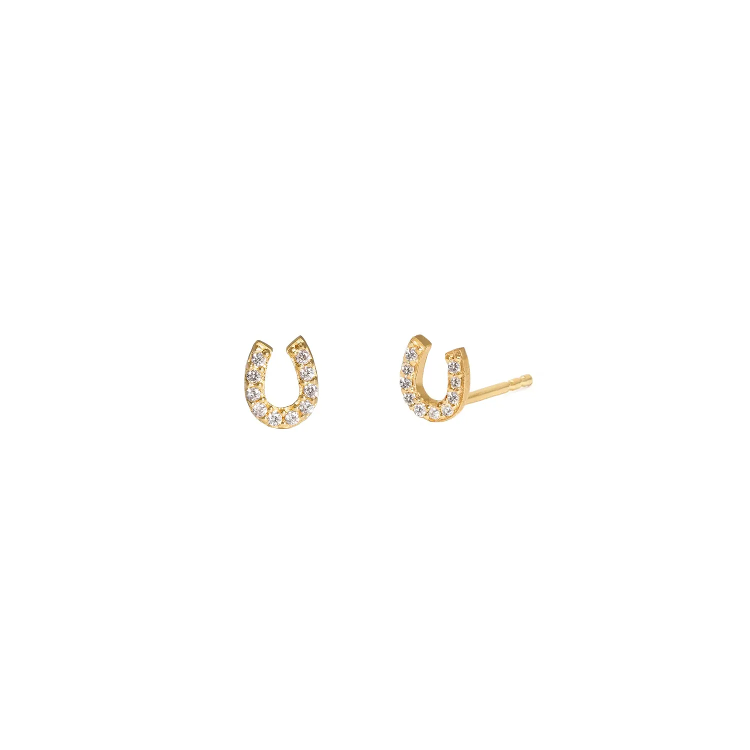 Tiny Horseshoe Studs | Gold