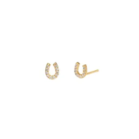 Tiny Horseshoe Studs | Gold