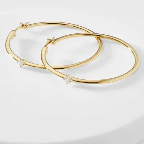 ZOE MEDIUM HOOP CZ EARRINGS